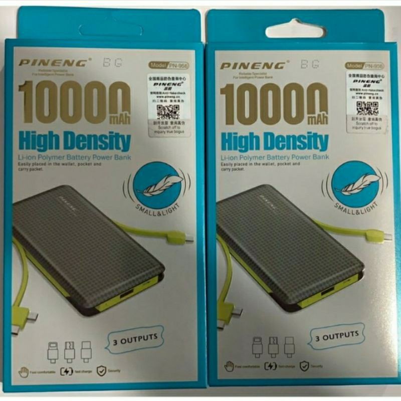 Power Bank Pineng Bateria Portátil 10.000Mah Carregador High Density