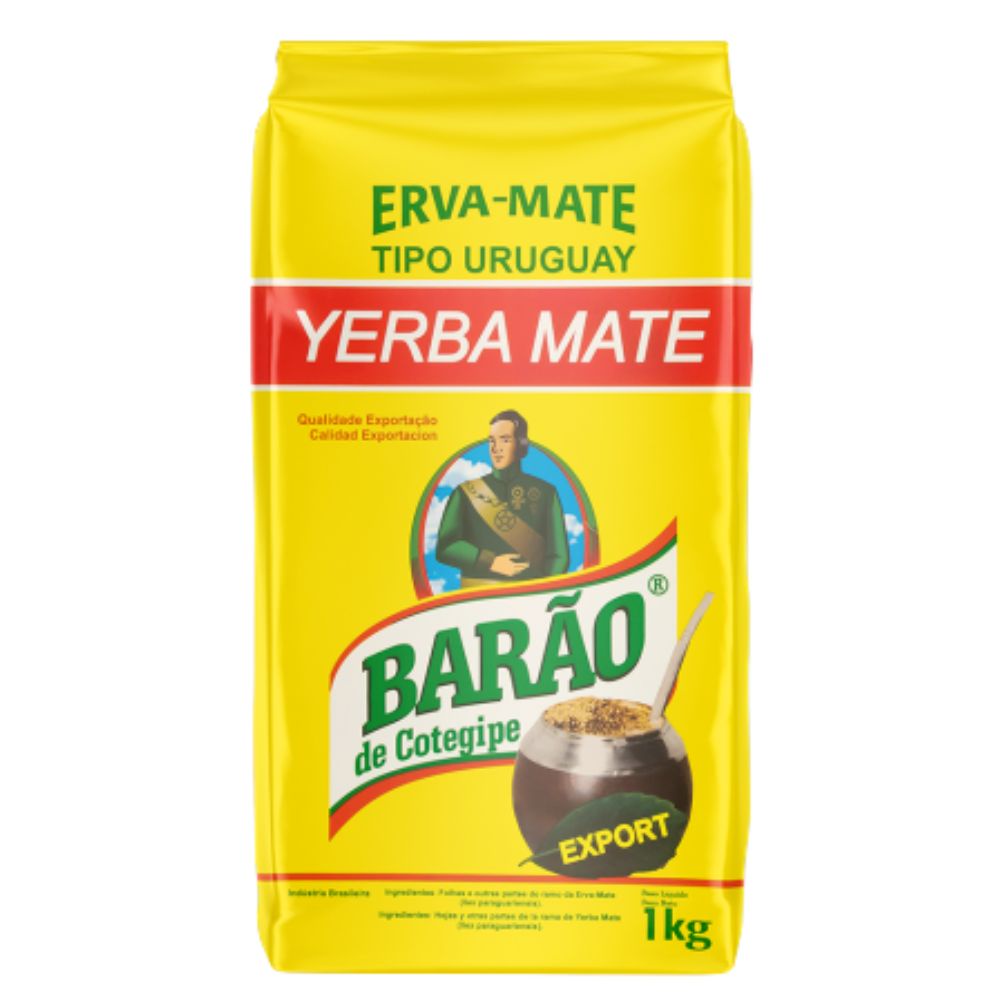 Erva Mate Tipo Uruguaia Export Barão Original Sem Açúcar 1kg