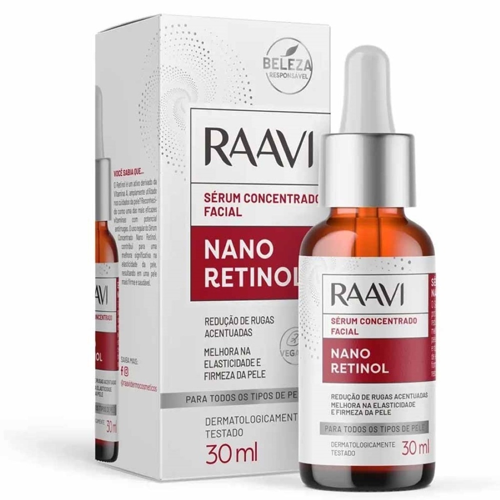 Sérum Concentrado Facial Nano Retinol 30ml - Raavi