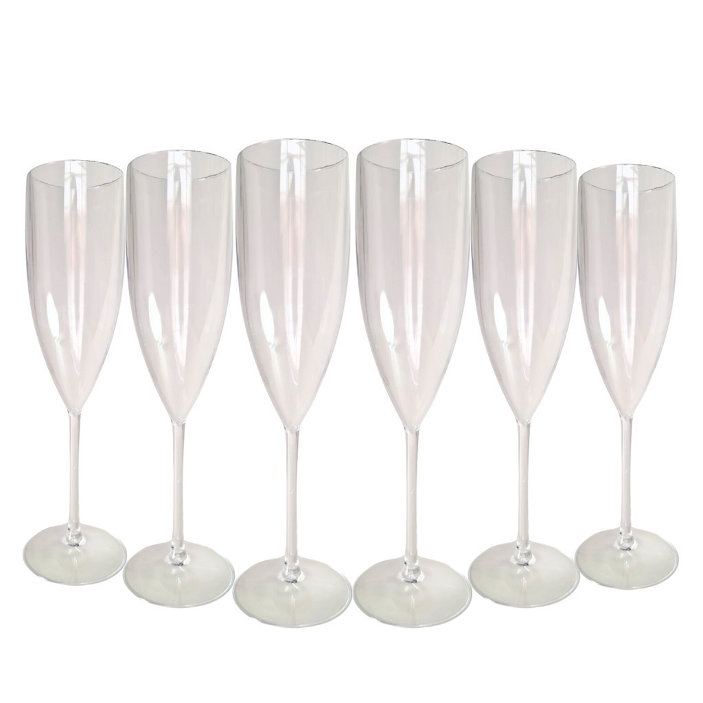25 Taças De Champanhe Acrílico Cristal 160ml Chandon Champagne Ano Novo Natal Comemorações Aniversário Festa