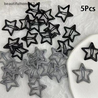 BFBR 5 Peças Meninas Preto Cinza Estrela Grampos De Cabelo Legal Charme Estético BB Para Mulheres Pentagrama Harajuku Ac em Oferta na Shopee