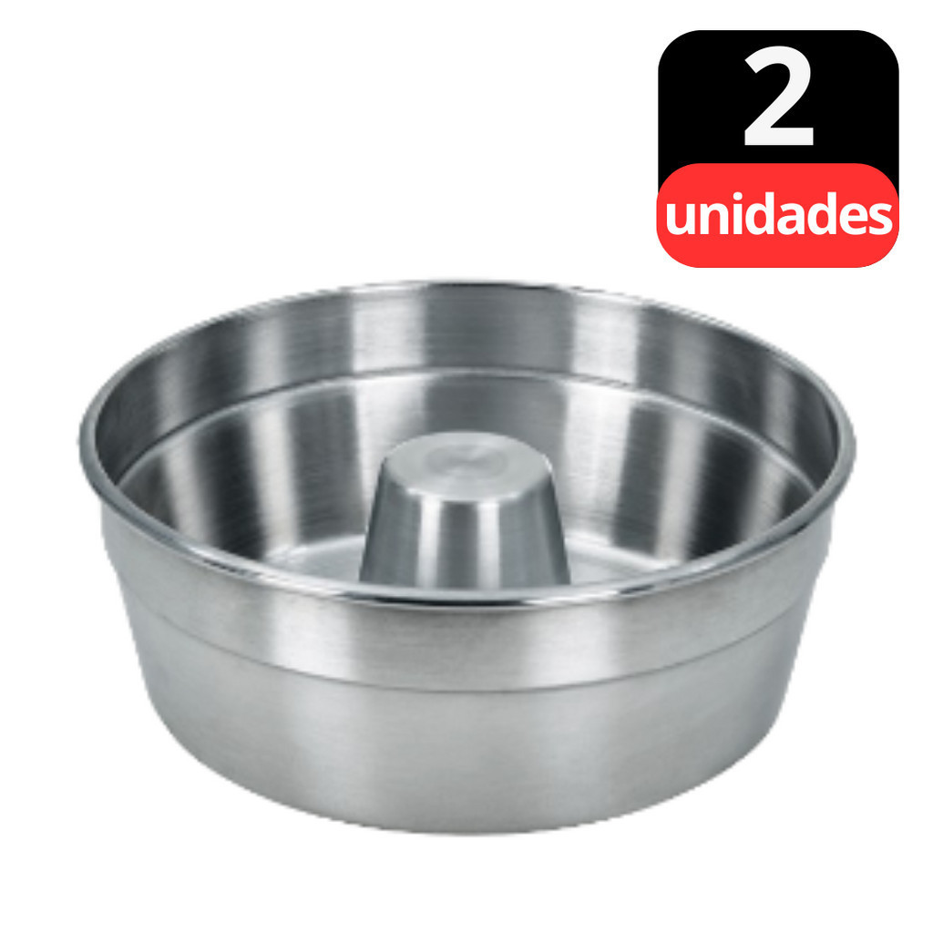 KIT - 2 Formas para Bolo com furo 16,18,20,22,24cm Torta Suíça Pudim bolo em Oferta na Shopee