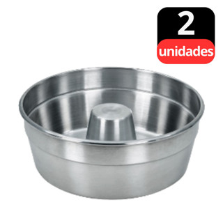 KIT - 2 Formas para Bolo com furo 16,18,20,22,24cm Torta Suíça Pudim bolo em Oferta na Shopee