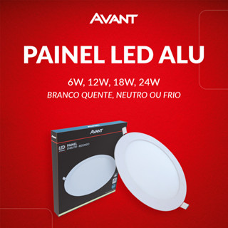 Painel Led Alumínio Redondo Embutir 6w 12w 18w 24w Luz Branco Quente/Neutro/Frio 110v/220v Bivolt Luminária Branco Avant em Oferta na Shopee
