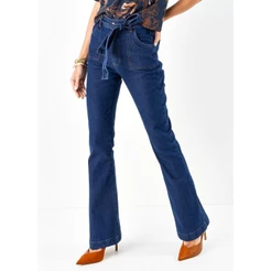 Calça Com Bolsos Funcionais E Faixa Azul Quintess