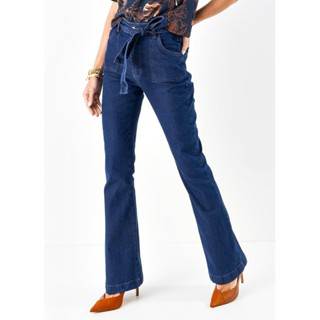 Calça Com Bolsos Funcionais E Faixa Azul Quintess em Oferta na Shopee
