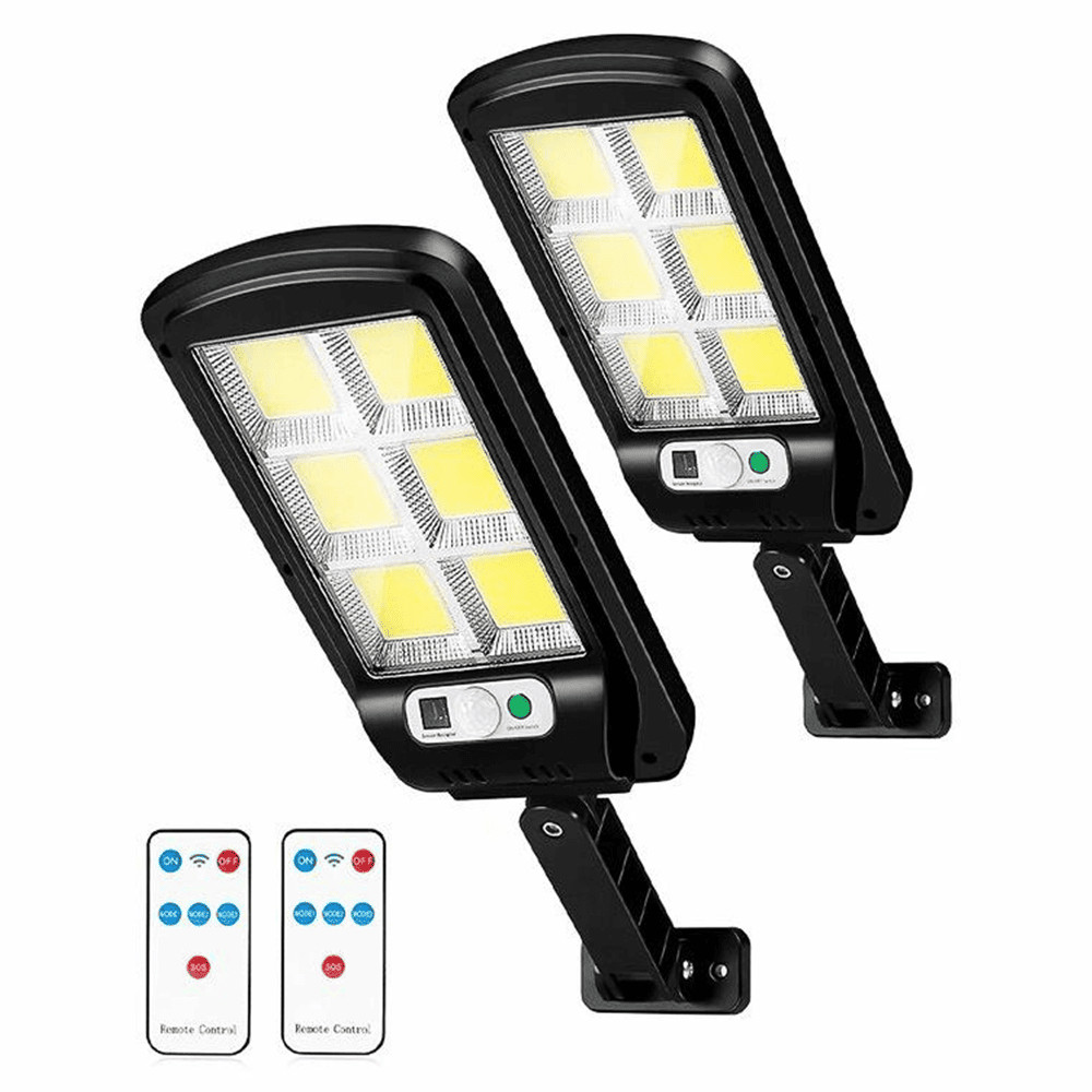KIT 2 Refletor Luminária Solar LED 300W Sem Fio Com Sensor de Presença e Controle Remoto LKY0034