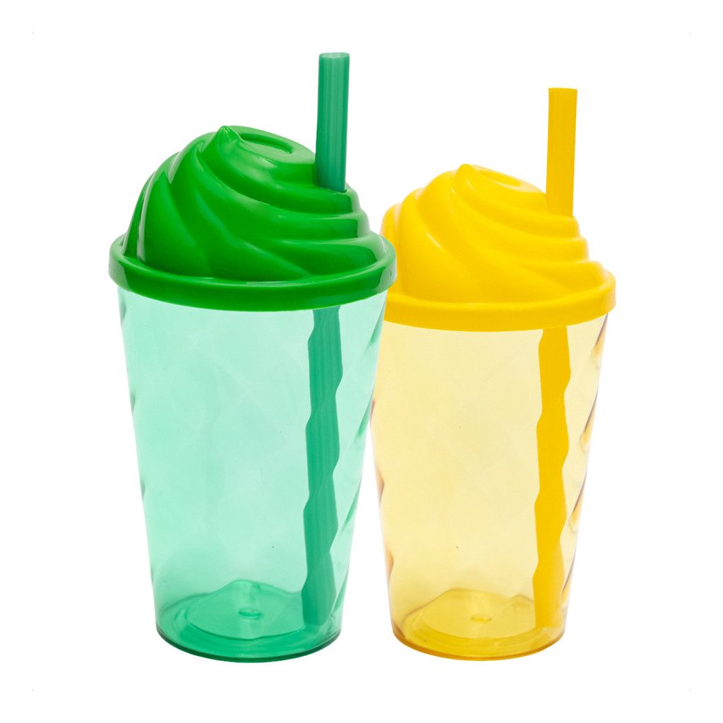 Kit 20 Copos Twister 300ml Tampa Chantilly 2 Cores Atacado Festa Infantil Personalizável Lavável em Oferta na Shopee