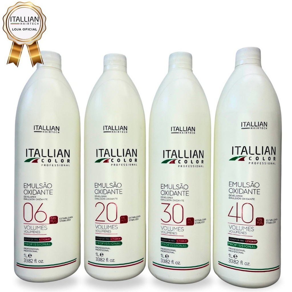 Água Oxigenada Itallian Color Profissional 1L - Escolha o Volume em Oferta na Shopee