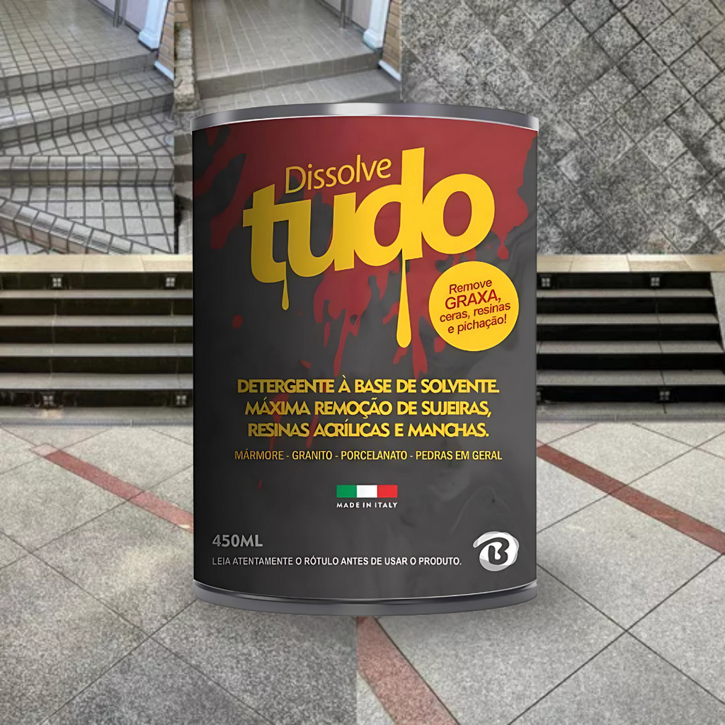Tira Manchas Dissolve Tudo 450ML Bellinzoni Restauração Piso Eficaz Ceras Antigas Óleo Superfície Limpeza Pesada Sujeira
