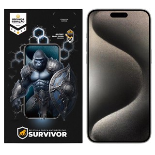 Película Protetora Fosca p/ iPhone 15 Pro Max com Aplicador - Survivor  - Gshield em Oferta na Shopee