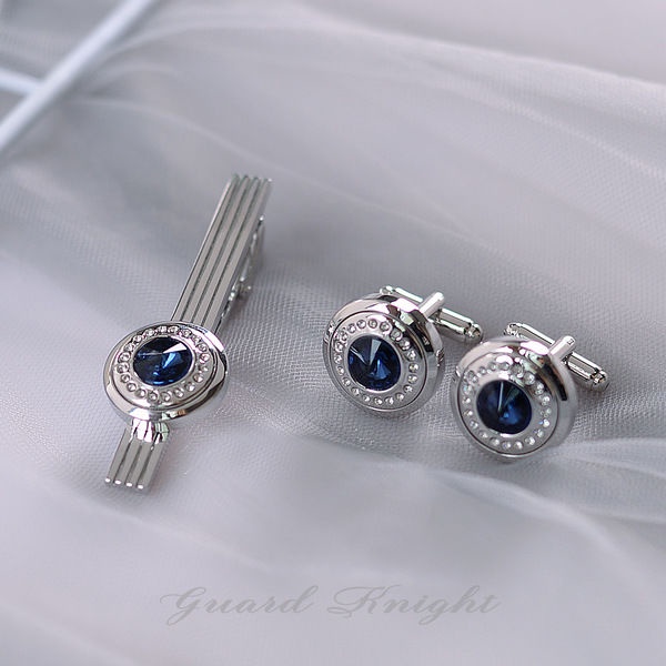 Conjunto de Prendedor de Gravata e Fivela de Punho, Moda Boutique, Prata, Ouro, Diamante, Pin de Negócios de Alta Qualid