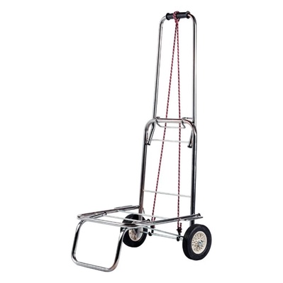 Carrinho de carga aço cromado dobrável100kg rodas d borracha