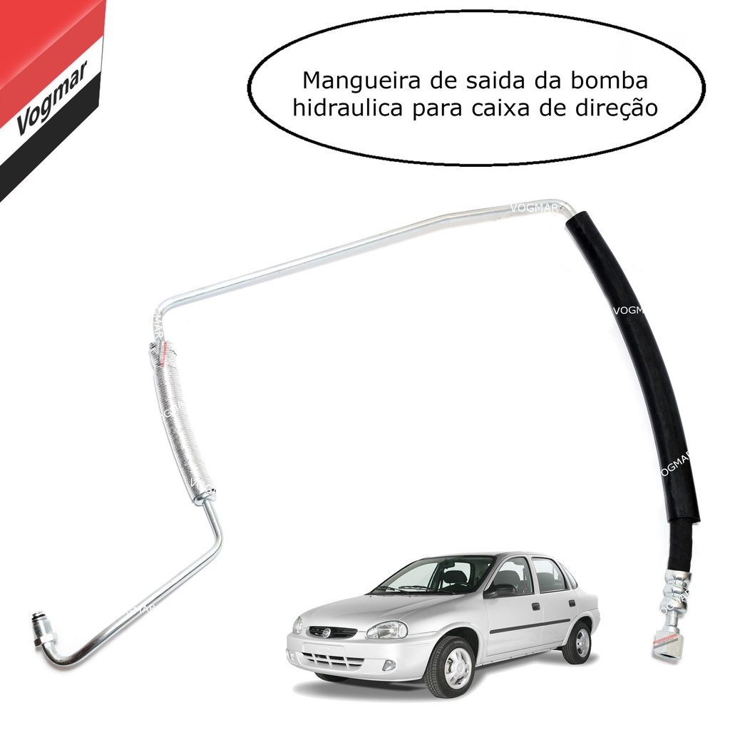 Mangueira pressao direcao hidraulica Corsa Classic (Com Ar Condicionado) 2003/2006