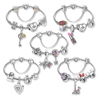 HY berloque 5pcs Pingente 925 Pingentes Encantam O Amor Bracelete Básico