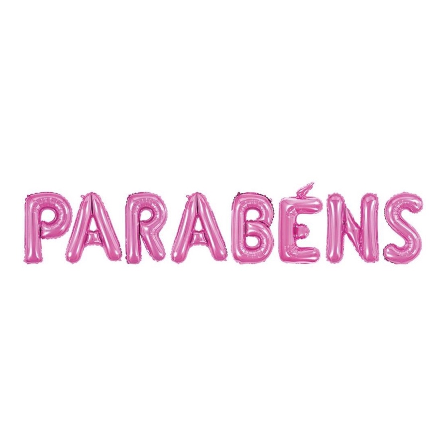 Balão de Festa Microfoil 16" 40 cm - "Parabéns" Pink - 1 unidade - Make Mais - Rizzo - Home & Living