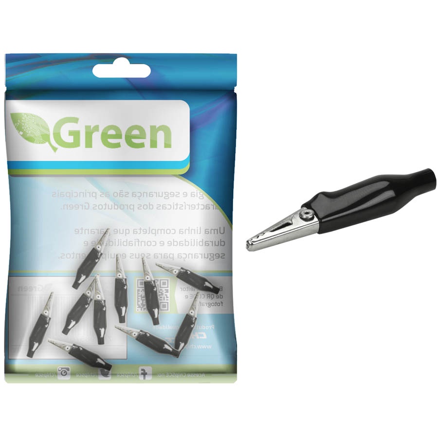 Kit 10 Mini Garra Jacaré Jacarezinho Isolada Preto (28mm)