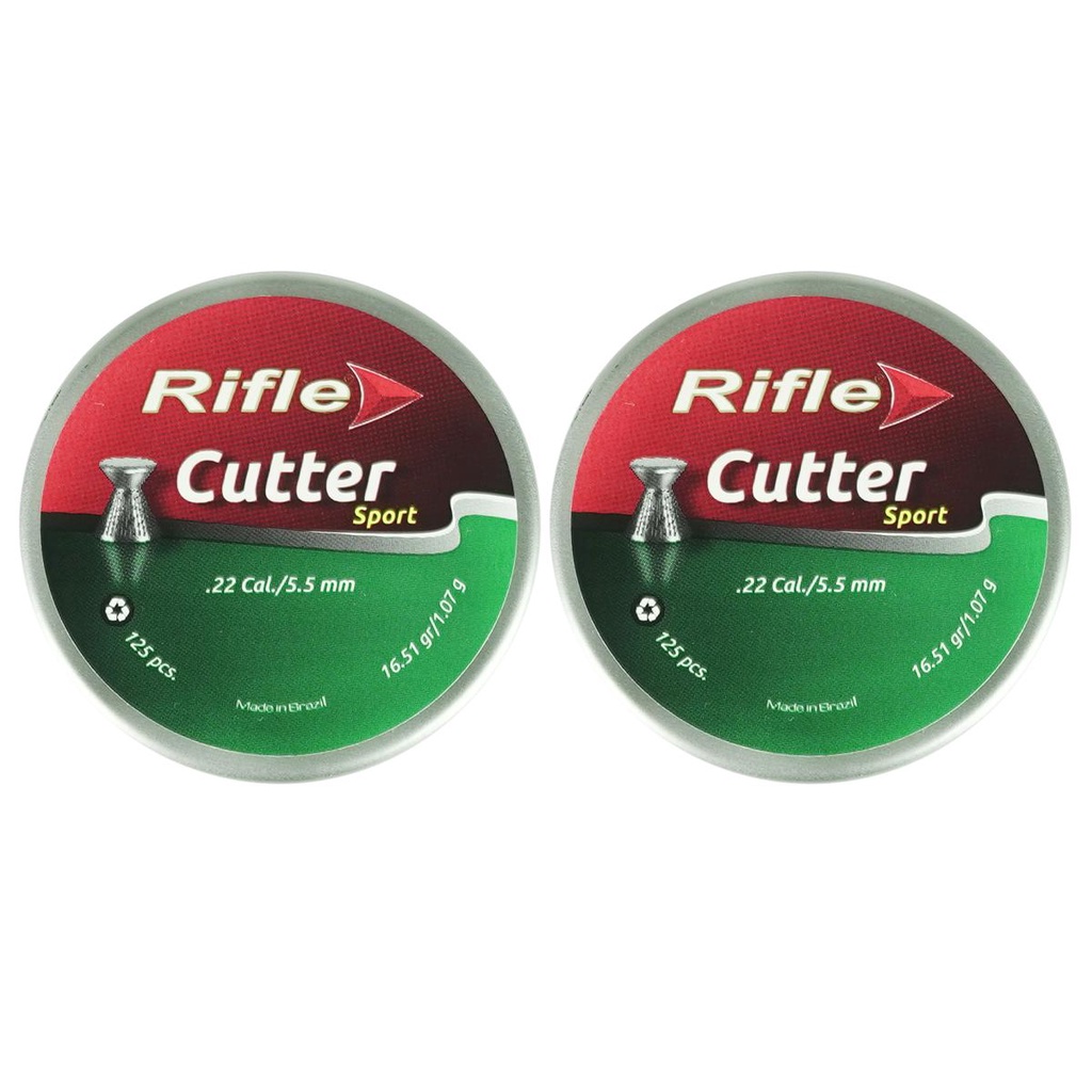 2x Chumbinho/Carabina 5.5mm 125un Rifle Cutter 16.51gr