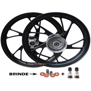 Jogo Roda Liga Leve Pé de Galinha Cg Titan Fan 150 160 Freio A Disco Par Rodão em Oferta na Shopee