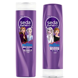 Kit Shampoo Infantil 300ml e Condicionador Infantil 300ml Seda Juntinhos Frozen