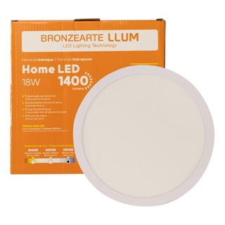 Plafon Led Sobrepor Redondo 18w 6500k Bronzearte Llum em Oferta na Shopee