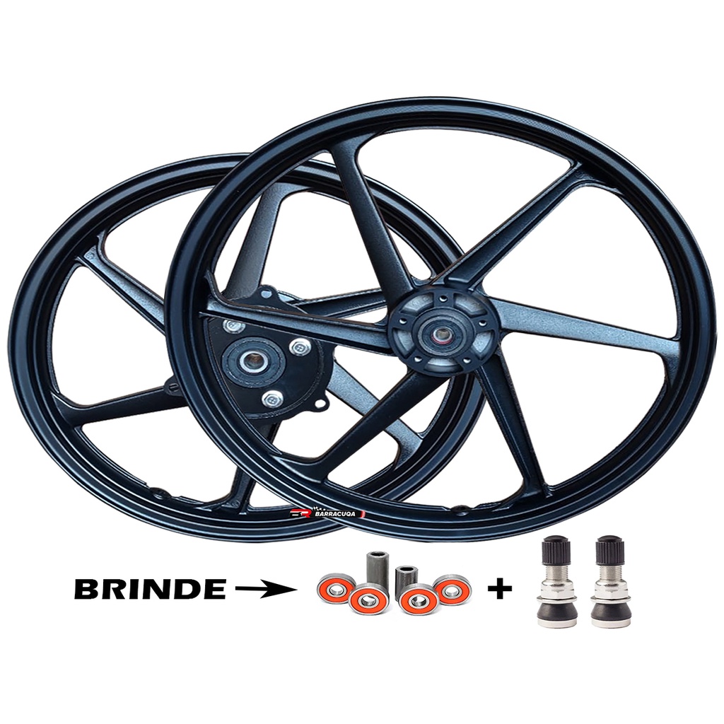 Jogo Roda Rodao Liga Leve Nxr Bros 160 Esdd Xre 190 Freio A Disco Nas 2 Rodas Preta Par