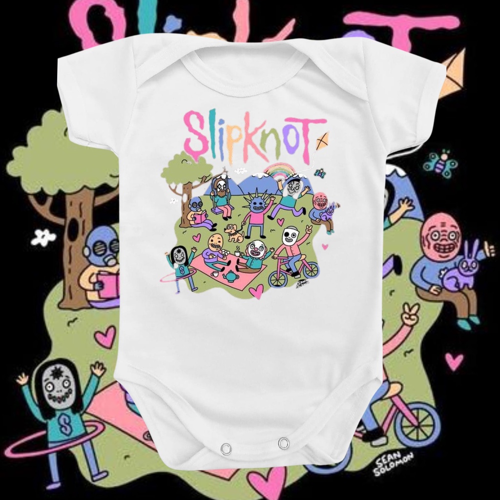 Body Roupa Para Bebê Banda de Rock Slipknot Musica Presente Divertido em Oferta na Shopee