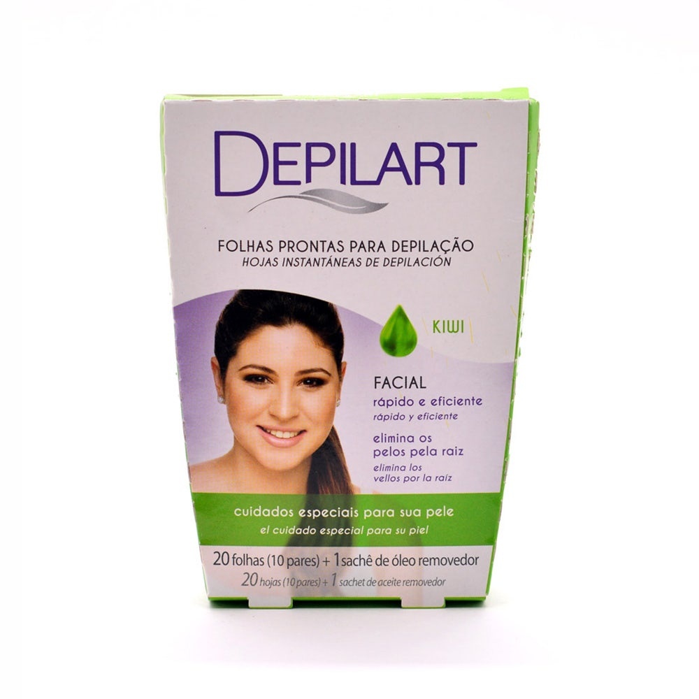 Folhas Prontas Para Depilação Facial Depilart Kiwi 10Fls em Oferta na Shopee