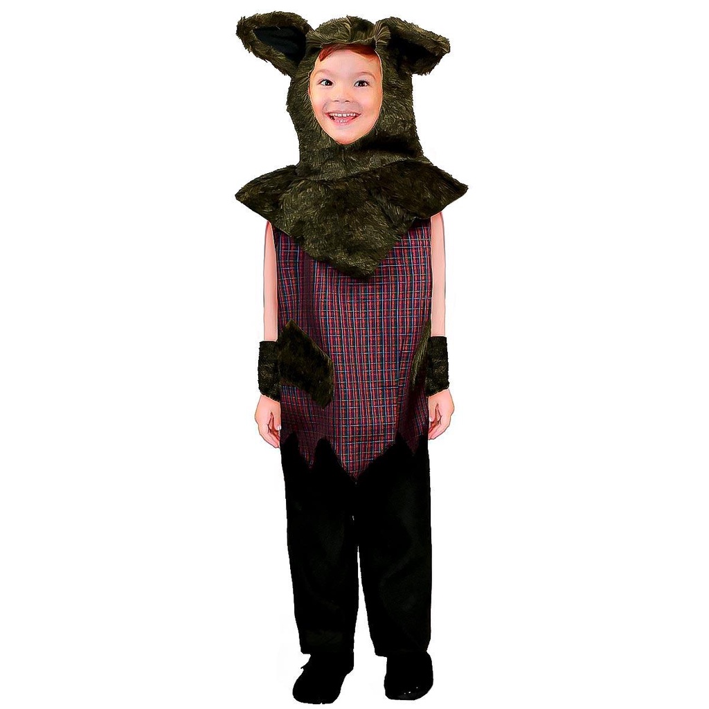 Fantasia de Lobo Mau Infantil de Halloween Com Capuz em Oferta na Shopee