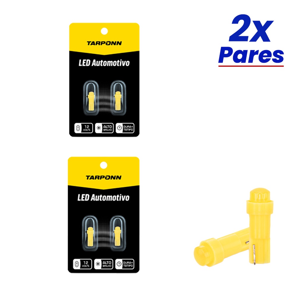 Kit 4 Lâmpadas Led Painel Pinguinho T5 Amarela 12v Tarponn em Oferta na Shopee
