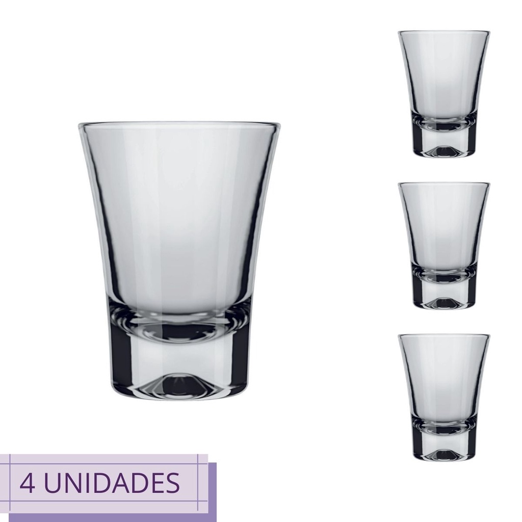 4 Copinhos Shot Ole 60ml Vodka Dose Bebidas Cachaça Nadir