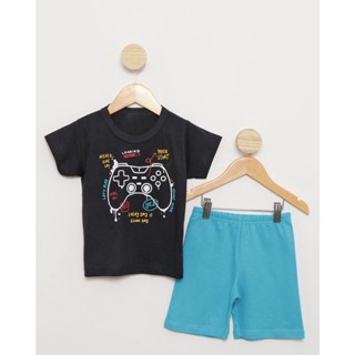 Conjunto Bebê Curto Estampa Surf Preto
