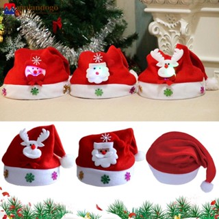 MOLANDOGO Chapéu De Natal Com Luz LED Adulto Kids Tricotado Feijão Macio Santa Hat Festa De Ano Novo Gift Navidad Noel Xmas Decoration L3P8