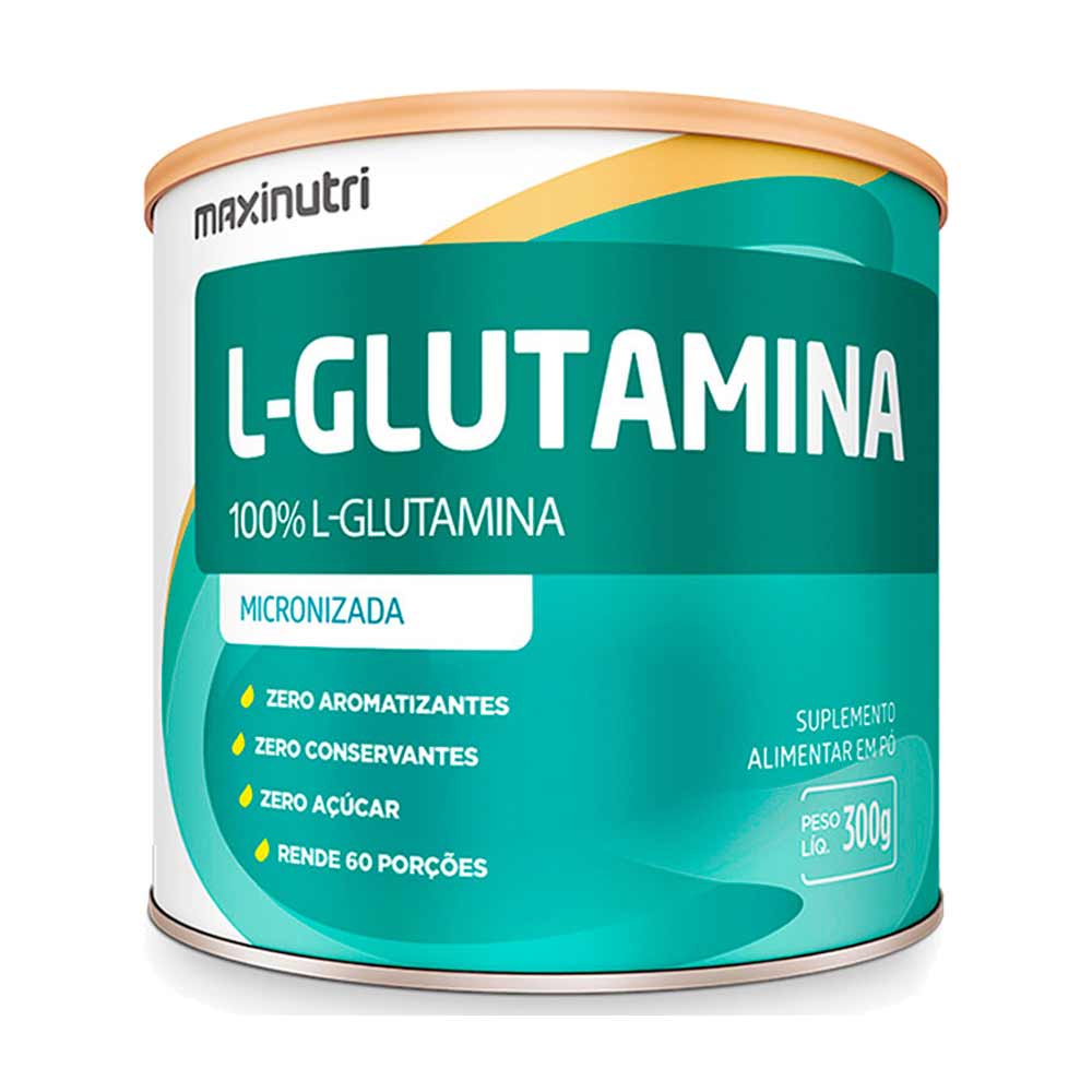 Suplemento Aminoácido L-Glutamina Zero Açúcar 300g 100% Pura Maxinutri