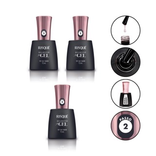 Kit 3 Risqué Top Coat Fixador Diamond Gel Cremoso 9,5 Ml