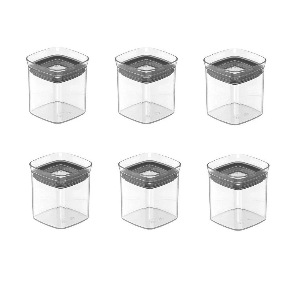 Potes Hermético Porta Condimentos Tempero Quadrado Clear 6 Peças Ou em Oferta na Shopee