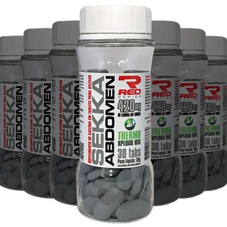 Kit 10x Termogênico Sekka Abdomen 420mg Cafeína 30 Tabs - Red Series