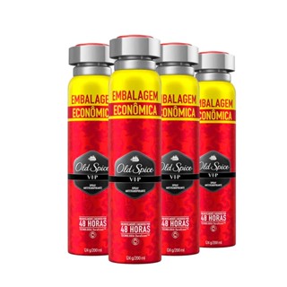 Kit Desodorante Spray Antitranspirante Old Spice Vip 200ml - 4 Unidades