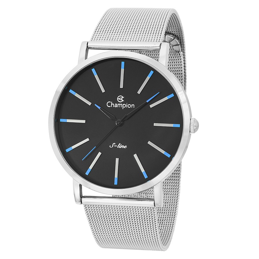 Relógio Champion Masculino Analógico Prata Slim, ideal para presente, moda e estilo CN21023F