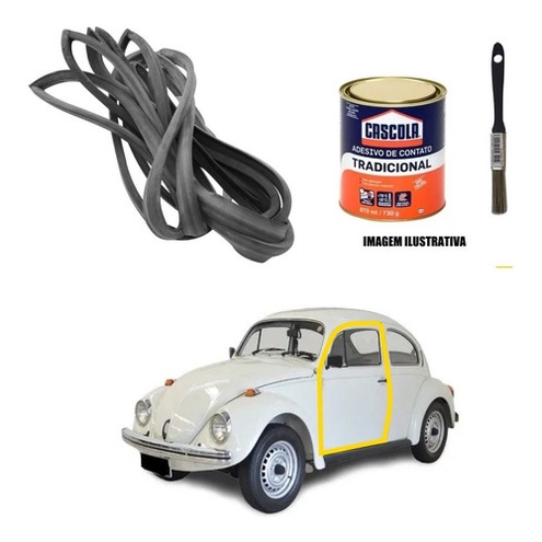Borracha Ou Guarnicao De Porta + Cola + Pincel Fusca Todos