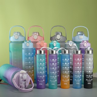 Kit 3 (2L+900ML+300ML)Garrafa Agua Squeeze Galão Com Adesivos Lembretes beber Agua
