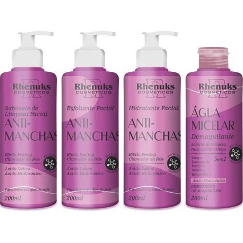 SKIN CARE ANTI MANCHAS SABONETE HIDRATANTE ESFOLIANTE DEMAQUILANTE KIT FACIAL RHENUKS