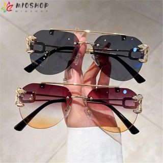 MIOSHOP Óculos De Sol De Ponte Dupla , Gradient UV400 Cheetah Decor Sem Borda Para Mulheres E Homens