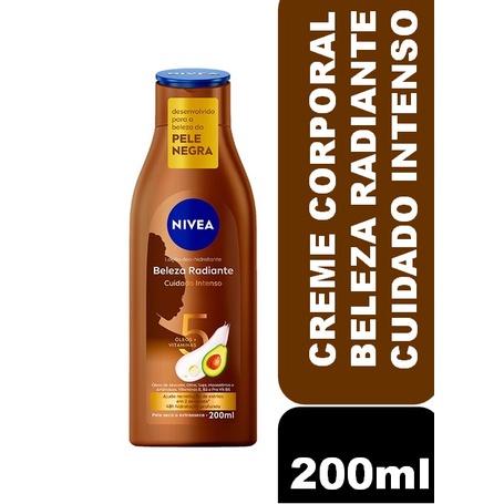Loção Deo Hidratante Corporal Nivea Beleza Radiante Cuidado intenso Negra 200ml