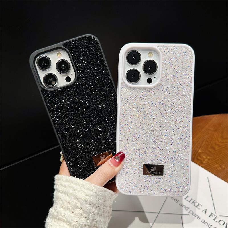 SWARO Rhinestone Brilhante Caixa De Cristal De Diamante Para Telefone IPhone 16 15 11 12 13 14 ProMax Capa De Proteção em Oferta na Shopee