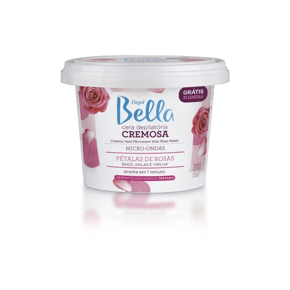Cera Depilatória Cremosa Micro-Ondas Pétalas De Rosas Depil Bella 200g