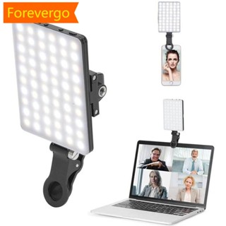 forevergo Luz De Preenchimento De Computador Portátil Com Lâmpada Vídeo Recarregável Clipe LED Para Reunião Ao Vivo Selfie C5X6