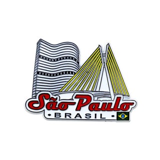 Imã Turístico Emborrachado De Geladeira - Pontes e Prédios da Cidade De São Paulo Brasil