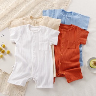 0-24 Meses Macacão de manga curta para bebês, Baby Summer Romper, Roupas 100% algodão
