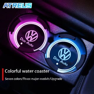 Volkswagen Tapete Antiderrapante Com Claro LED Colorido Luminosa Para Carro Copos De Água ...